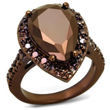 Alamode IP Coffee light Brass Ring with AAA Grade CZ in Light Coffee - Alamode - Flyclothing LLC