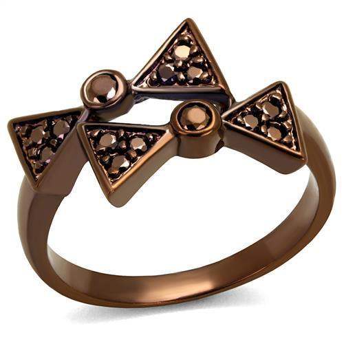 Alamode IP Coffee light Brass Ring with AAA Grade CZ in Light Coffee - Alamode - Flyclothing LLC
