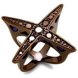 Alamode IP Coffee light Brass Ring with AAA Grade CZ in Light Coffee - Alamode - Flyclothing LLC