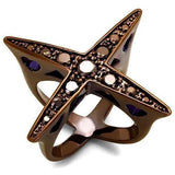 Alamode IP Coffee light Brass Ring with AAA Grade CZ in Light Coffee - Alamode
