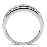 Alamode Rhodium Brass Ring with AAA Grade CZ in Jet - Alamode