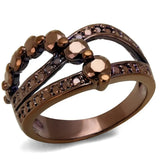 Alamode IP Coffee light Brass Ring with AAA Grade CZ in Light Coffee - Alamode - Flyclothing LLC