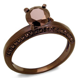 Alamode IP Coffee light Brass Ring with AAA Grade CZ in Light Coffee - Alamode