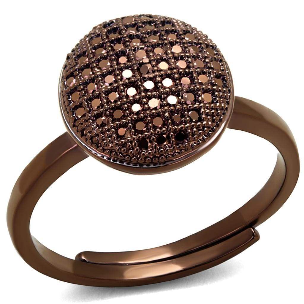 Alamode IP Coffee light Brass Ring with AAA Grade CZ in Light Coffee - Alamode - Flyclothing LLC