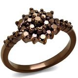 Alamode IP Coffee light Brass Ring with AAA Grade CZ in Light Coffee - Alamode - Flyclothing LLC
