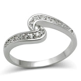 Alamode Rhodium Brass Ring with AAA Grade CZ in Clear - Alamode - Flyclothing LLC