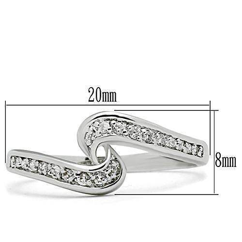 Alamode Rhodium Brass Ring with AAA Grade CZ in Clear - Alamode - Flyclothing LLC
