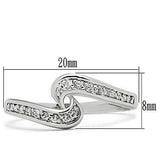 Alamode Rhodium Brass Ring with AAA Grade CZ in Clear - Alamode - Flyclothing LLC