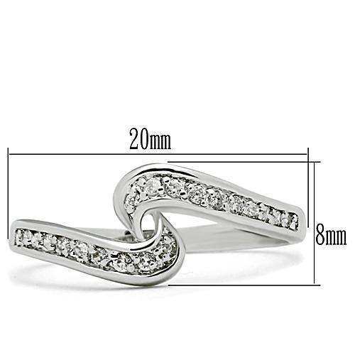 Alamode Rhodium Brass Ring with AAA Grade CZ in Clear - Alamode - Flyclothing LLC