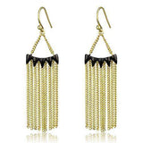 Alamode Gold+Ruthenium Brass Earrings with Top Grade Crystal in Clear - Alamode - Flyclothing LLC