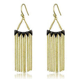 Alamode Gold+Ruthenium Brass Earrings with Top Grade Crystal in Clear - Alamode