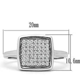 Alamode Rhodium Brass Ring with AAA Grade CZ in Clear - Alamode