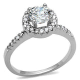 Alamode Rhodium Brass Ring with AAA Grade CZ in Clear - Alamode - Flyclothing LLC