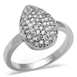 Alamode Rhodium Brass Ring with AAA Grade CZ in Clear - Alamode