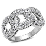 Alamode Rhodium Brass Ring with AAA Grade CZ in Clear - Alamode - Flyclothing LLC