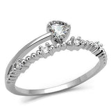 Alamode Rhodium Brass Ring with AAA Grade CZ in Clear - Alamode - Flyclothing LLC