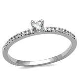 Alamode Rhodium Brass Ring with AAA Grade CZ in Clear - Alamode