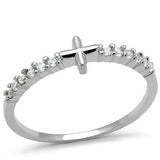 Alamode Rhodium Brass Ring with AAA Grade CZ in Clear - Alamode