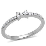 Alamode Rhodium Brass Ring with AAA Grade CZ in Clear - Alamode - Flyclothing LLC