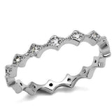 Alamode Rhodium Brass Ring with AAA Grade CZ in Clear - Alamode - Flyclothing LLC