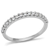 Alamode Rhodium Brass Ring with AAA Grade CZ in Clear - Alamode