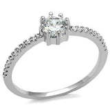 Alamode Rhodium Brass Ring with AAA Grade CZ in Clear - Alamode - Flyclothing LLC