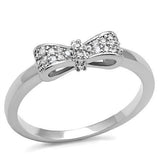 Alamode Rhodium Brass Ring with AAA Grade CZ in Clear - Alamode