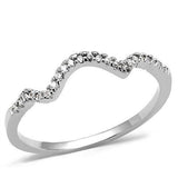 Alamode Rhodium Brass Ring with AAA Grade CZ in Clear - Alamode