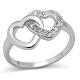 Alamode Rhodium Brass Ring with AAA Grade CZ in Clear - Alamode