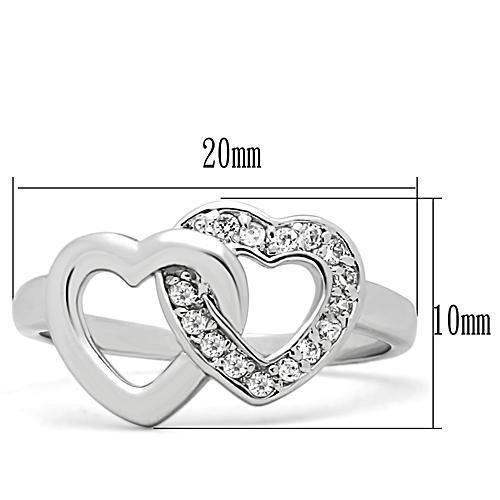 Alamode Rhodium Brass Ring with AAA Grade CZ in Clear - Alamode - Flyclothing LLC