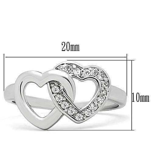 Alamode Rhodium Brass Ring with AAA Grade CZ in Clear - Alamode - Flyclothing LLC