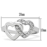 Alamode Rhodium Brass Ring with AAA Grade CZ in Clear - Alamode