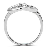 Alamode Rhodium Brass Ring with AAA Grade CZ in Clear - Alamode