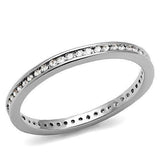 Alamode Rhodium Brass Ring with AAA Grade CZ in Clear - Alamode - Flyclothing LLC