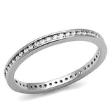 Alamode Rhodium Brass Ring with AAA Grade CZ in Clear - Alamode