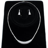 Alamode Rhodium Brass Jewelry Sets with AAA Grade CZ in Clear - Alamode