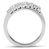 Alamode Rhodium Brass Ring with AAA Grade CZ in Clear - Alamode