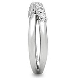 Alamode Rhodium Brass Ring with AAA Grade CZ in Clear - Alamode - Flyclothing LLC