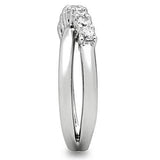 Alamode Rhodium Brass Ring with AAA Grade CZ in Clear - Alamode