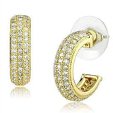 Alamode Gold Brass Earrings with AAA Grade CZ in Clear - Alamode - Flyclothing LLC