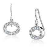 Alamode Rhodium Brass Earrings with AAA Grade CZ in Clear - Alamode - Flyclothing LLC