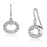 Alamode Rhodium Brass Earrings with AAA Grade CZ in Clear - Alamode - Flyclothing LLC