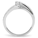 Alamode Rhodium Brass Ring with AAA Grade CZ in Clear - Alamode - Flyclothing LLC