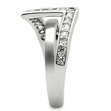 Alamode Rhodium Brass Ring with AAA Grade CZ in Clear - Alamode - Flyclothing LLC