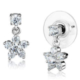 Alamode Rhodium Brass Earrings with AAA Grade CZ in Clear - Alamode - Flyclothing LLC
