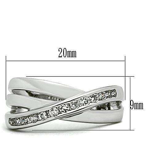 Alamode Rhodium Brass Ring with AAA Grade CZ in Clear - Alamode - Flyclothing LLC