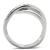 Alamode Rhodium Brass Ring with AAA Grade CZ in Clear - Alamode
