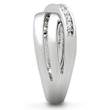 Alamode Rhodium Brass Ring with AAA Grade CZ in Clear - Alamode - Flyclothing LLC