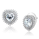 Alamode Rhodium Brass Earrings with AAA Grade CZ in Clear - Alamode - Flyclothing LLC