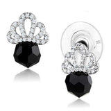 Alamode Rhodium Brass Earrings with AAA Grade CZ in Clear - Alamode - Flyclothing LLC